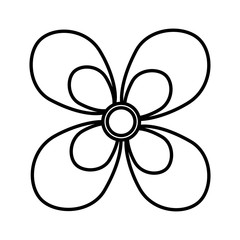 beautiful flower cute monochrome icon vector illustration design