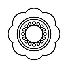 beautiful flower cute monochrome icon vector illustration design