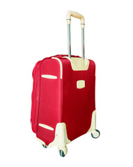Red Suitcase isolated on white