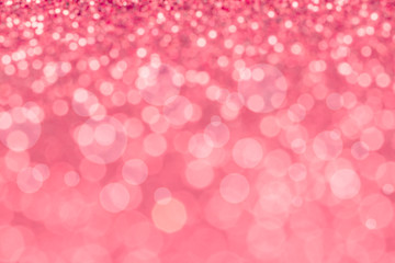 Abstract blur sweet pink bokeh lighting from glitter texture