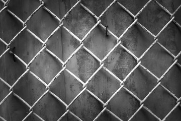 Chain Fence with zinc Background.