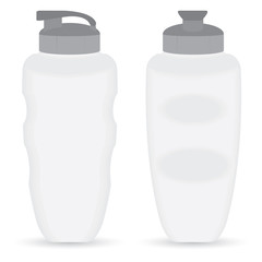 Thermos bottle set of Front and Side view isolated on white background.