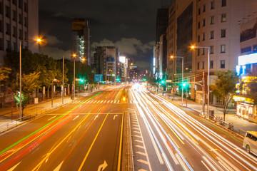 Fototapeta na wymiar City lights in Tokyo