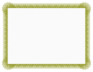 Classic style Certificate with green floral border