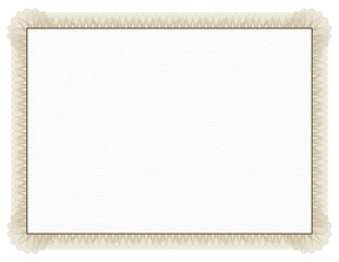 Classic style Certificate with light brown floral border