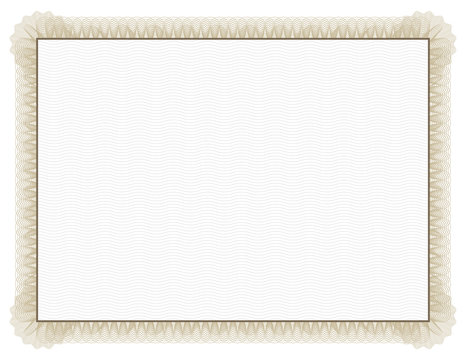 Classic style Certificate with light brown floral border