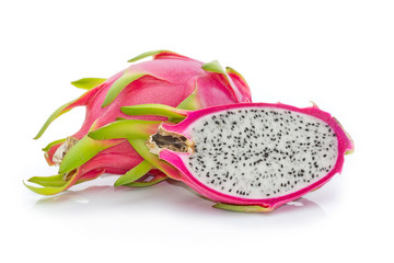 Pitaya or Dragon Fruit isolated against white background
