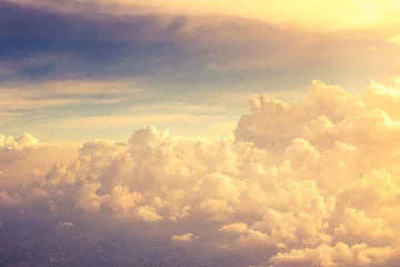 Photo sur Plexiglas Ciel Beautiful golden cloud view from plane.