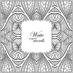 Obraz premium Ornamental pattern with decorative frame for text.