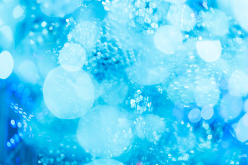 Blue Ice Cool Winter Blur Bokeh Abstract for Background.
