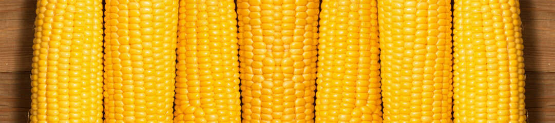 corn on the wooden background