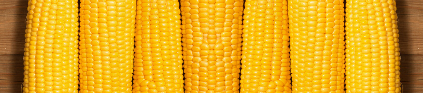 corn on the wooden background