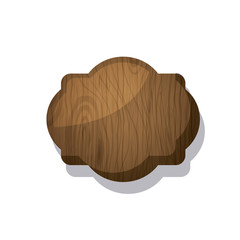 Wood and striped brown frame icon. Texture material banner and decoration theme. Colorful and isolated design. Vector illustration