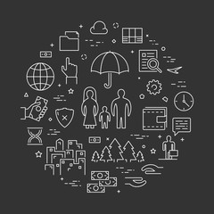 Outline concept for health and life insurance