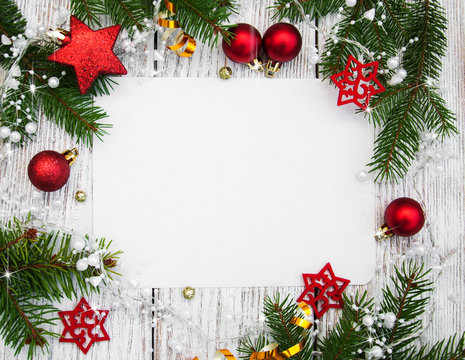 christmas background - blank paper with decoration