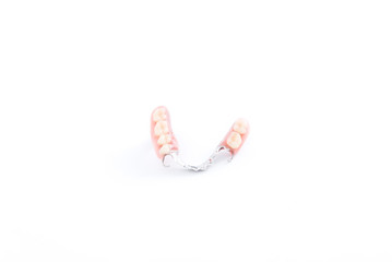 partial denture,dental prosthetics on a white background