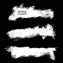 Vector set of black brush strokes.