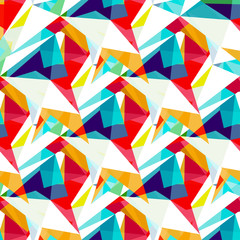 bright colored triangles seamless geometric pattern