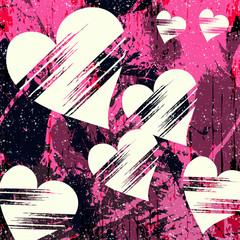 White heart and grunge texture abstract pattern Graffiti