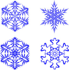 Set of vector snowflakes - 2