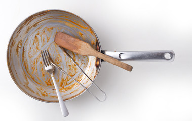 dirty and empty dishes