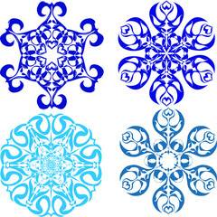 Set of vector snowflakes - 3
