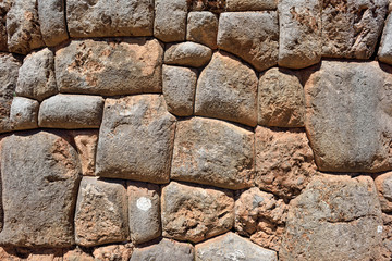 Inca wall in the village Chinchero, Peru