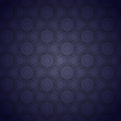 Dark modern Geometric background. Black patterned net lace on violent background