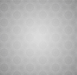 Gray modern Geometric background. White patterned net lace on beige background