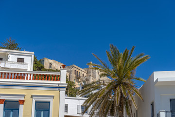 Fototapeta na wymiar Naxos town (Chora), Greece. Traditional architecture on a sunny