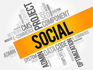 SOCIAL word cloud collage, business concept background