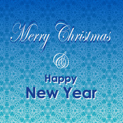 Christmas and New Year greeting card. Merry Christmas and New Year lettering design. Winter Holiday background.