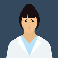 Woman Doctor Icon. Flat Vector