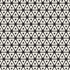 Vector Seamless Black And White Rounded Triangle Grid Geometric Pattern