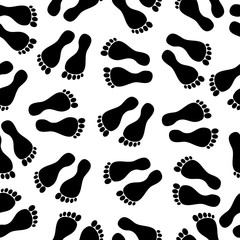 Seamless human footprint pattern