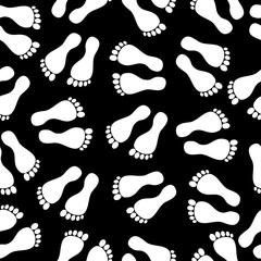 Seamless vector pattern with footprints