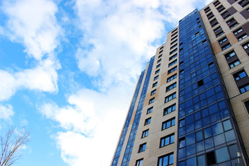 Sky and building looking up