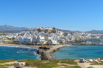 Port view in Chora, Naxos, Cyclades, Greece. - 122926889