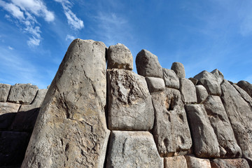 Inca wall in the village Saksaywaman, Peru