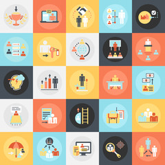 Flat icons pack of corporate development