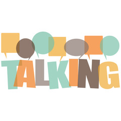 Talking concept. speech bubbles colorful with letters