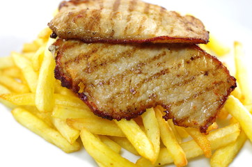 fried meat and chips