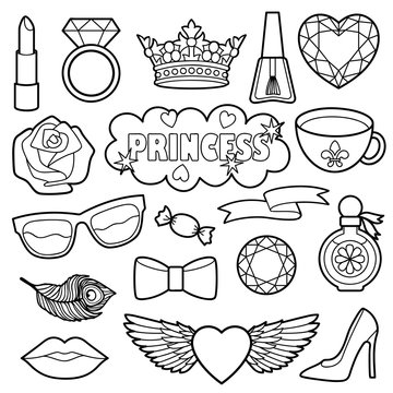 Princess Fashion Patches Coloring Set