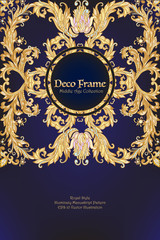 Medieval floral royal pattern with space for text.