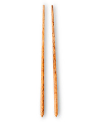Wooden chopsticks isolated on white background