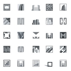 Abstract Building Vector Icons