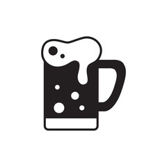 Mug of beer icon thin line for web and mobile.