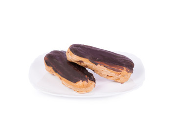 Cake eclair isolated 