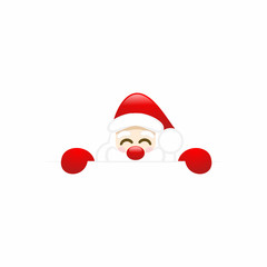 Cute Santa Claus Peeping Banner