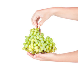 Green fresh ripe grapes